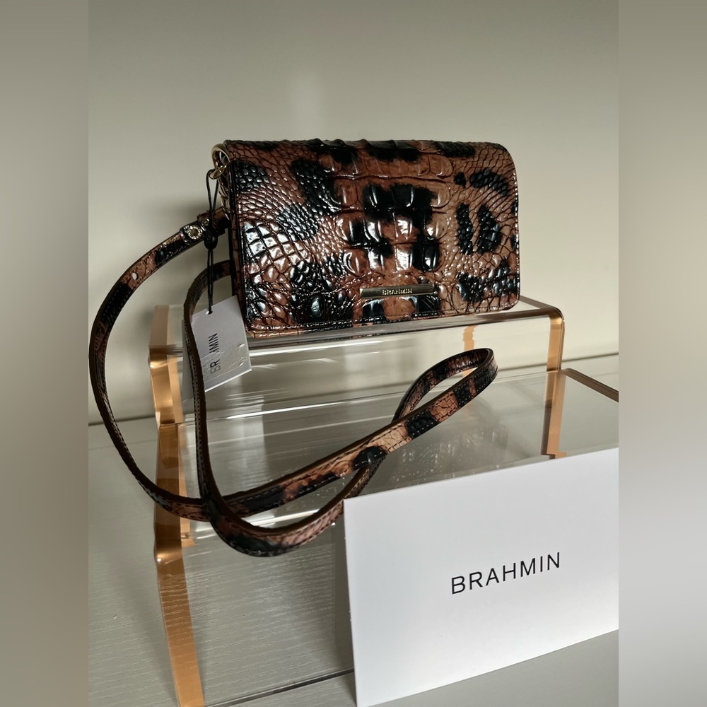 NWT Brahmin - Mini Dux Crossbody Golden Lynx Melbourne Leather - Picture 2 of 13